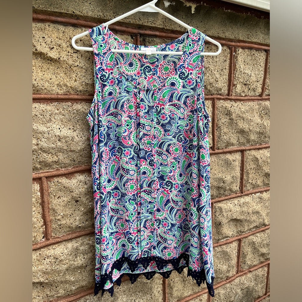 Floral design charming Charlie women large tank top blouse